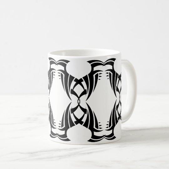 Taza De Café Tribal mug 12 black and white