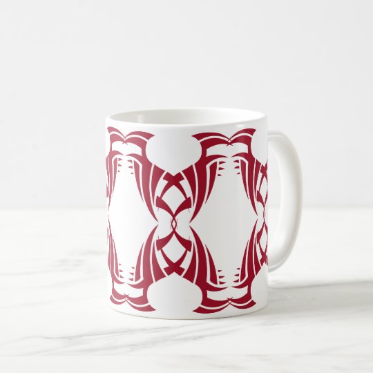Taza De Café Tribal mug 12 red over white