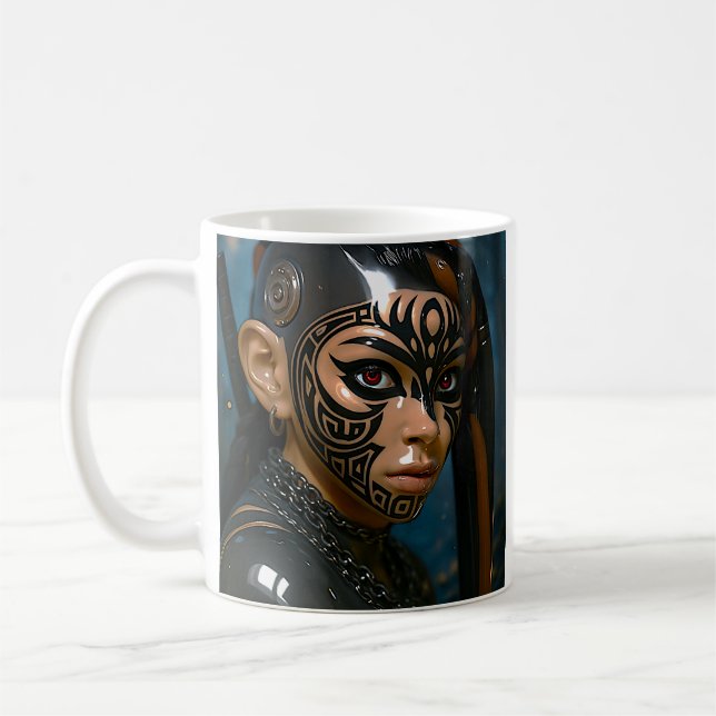 Taza De Café Tribal Warrior Face (Izquierda)