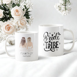 Taza De Café Tribu de novias escritura moderna negra boda perso