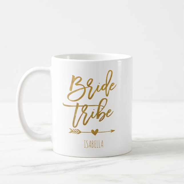 Taza De Café Tribu de novias Relieve metalizado falso oro regal