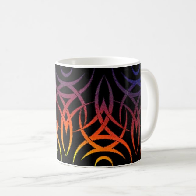 Taza De Café Tribu reflejado (arcoíris) (Anverso derecho)