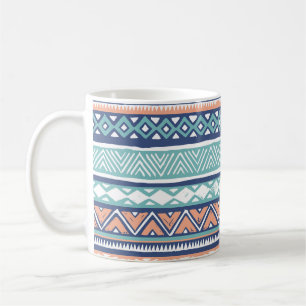 Taza De Café Tribual Pastel Navajo: patrón sin costuras.