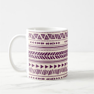 Taza De Café Tribus étnicas: patrón geométrico sin fisuras.