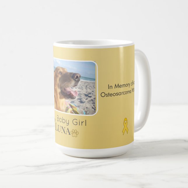 Taza De Café Tributo Dorado Osteosarcoma en Paralelo (Anverso derecho)