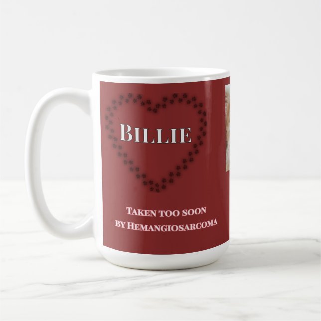 Taza De Café Tributo sentido al hemangiosarcoma (Izquierda)