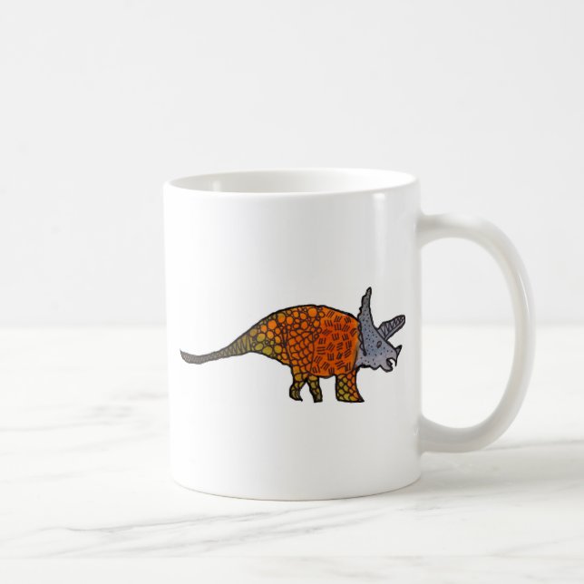 Taza De Café Triceratops dinosaur ilustracion de arte lindo (Derecha)