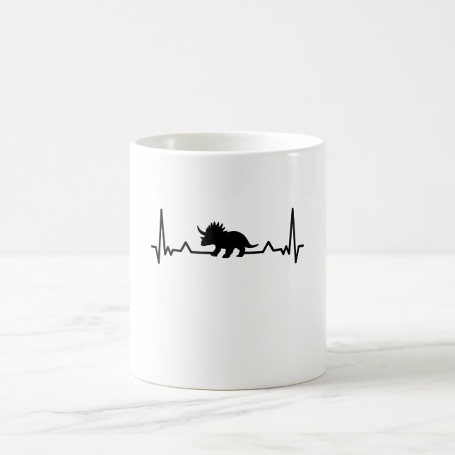 Taza De Café Triceratops Heartbeat dinosaur Dino Gift Mom (Centro)
