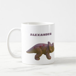 Taza De Café Triceratops Y Tu Nombre Toy Dinosaur