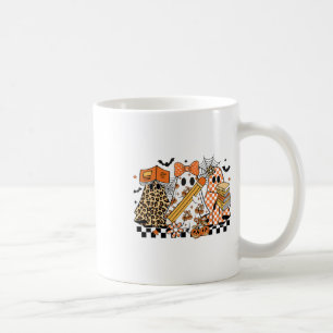 Taza De Café Trick O Teach Ghost Teacher Halloween Retro Cherr