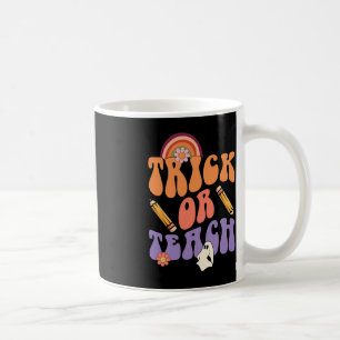Taza De Café Trick O Teach Retro Cae Halloween Disfraces Teach
