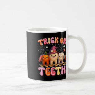 Taza De Café Trick O Teeth Crew Dental Halloween Vestidos Mujer