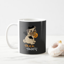 Taza De Café Trick o trajes de pug