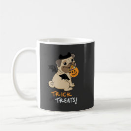 Taza De Café Trick o trajes de pug