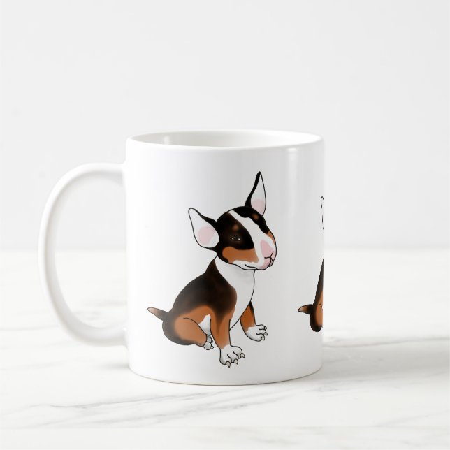Taza De Café Tricolor bull terrier cachorro (Izquierda)