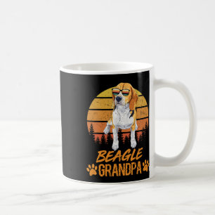 Taza De Café Tricolor Perro Beagle Abuelo Paw Dad Day