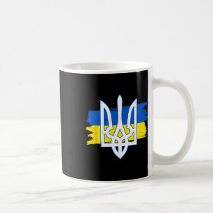 Taza De Café Tridente de la bandera de Ucrania - Tryzub ucrania