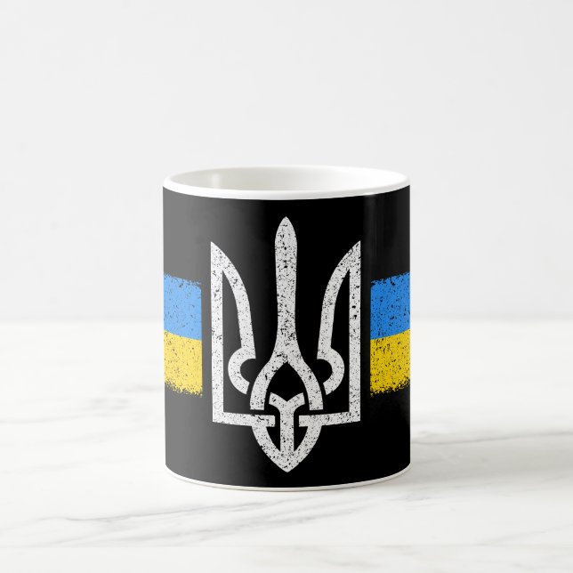 Taza De Café Tridente de Ucrania - Símbolo de bandera de Ucrani (Centro)