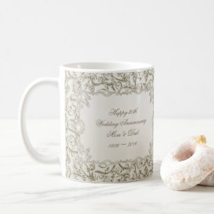 Taza De Café Trigésimo aniversario de boda de la perla elegante