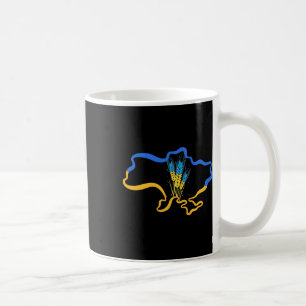 Taza De Café Trigo Ucrania Tierra Amarillo Azul Bandera Símbolo