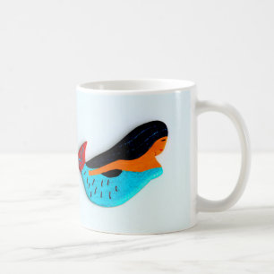 taza de café triguena azul de la sirena