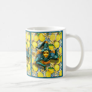 Taza De Café Trinacria Sicily Italia Orgullo Lemon Tile Medusa