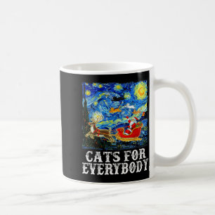 Taza De Café Trineo de Santa de Navidad Gatos para todos Starry