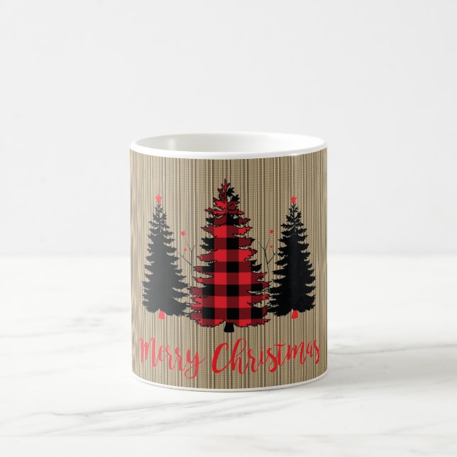 Taza De Café Trío de árboles de navidad de Rustic Farmhouse (Centro)