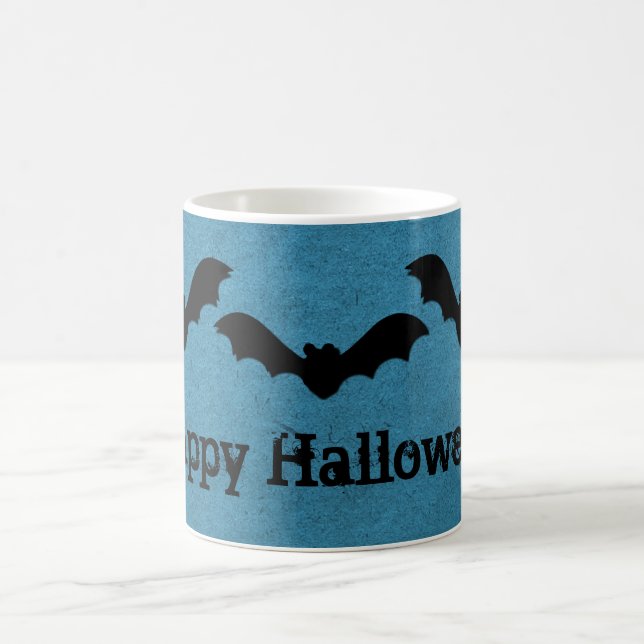 Taza De Café Trio de Bats Halloween Mug, azul oscuro (Centro)