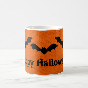 Taza De Café Trío de Bats Halloween Mug, Naranja