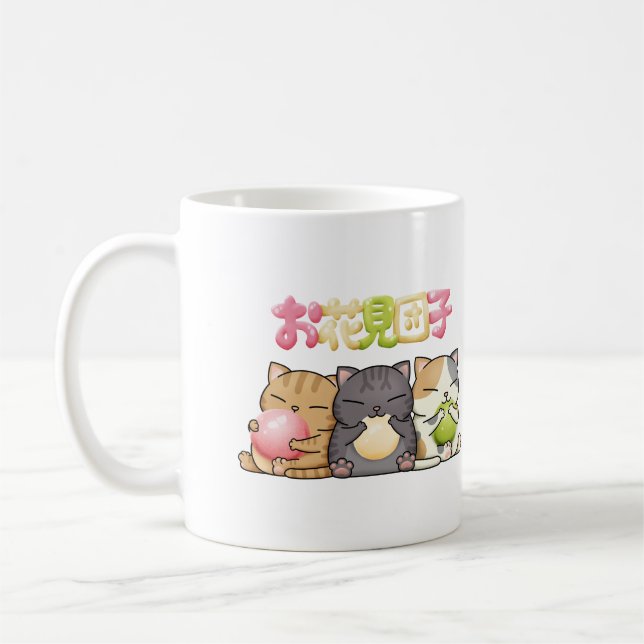 Taza De Café Trio de gato Cute Hanami (Izquierda)