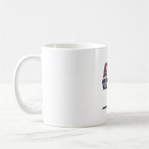Taza De Café Trío de gnomos patrióticos diseño vectorial vintag