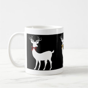 Taza De Café Trío de los arcos blancos del reno w del día de