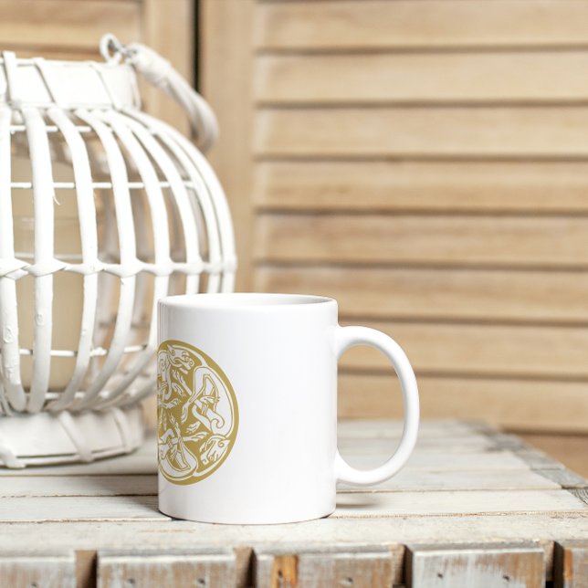 Taza De Café Trío de perros dorados celtas (Subido por el creador)