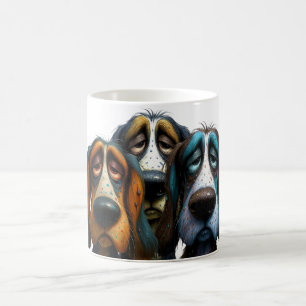 Taza De Café Trío de Perros Gruñones con Garbo Cómico