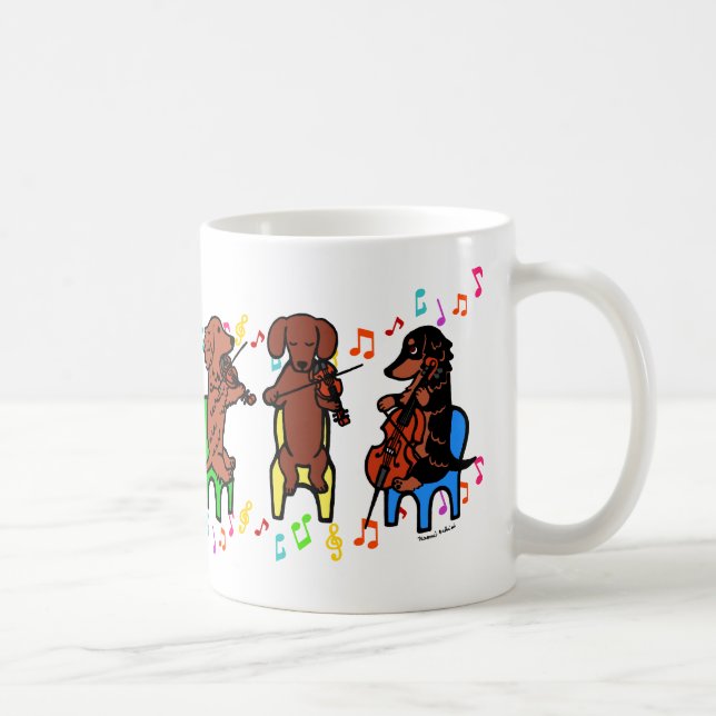 Taza De Café Trío de secuencia del Dachshund (Derecha)