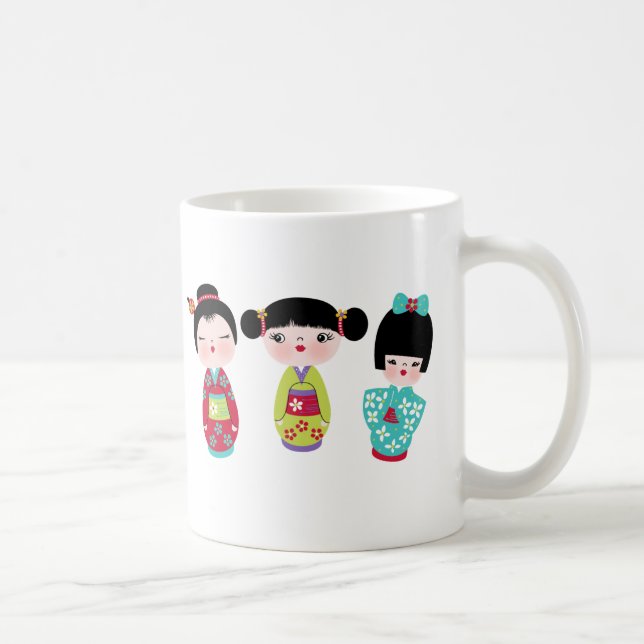 Taza De Café trío del kokeshi (Derecha)