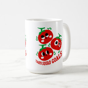 Taza De Café Trío juguetón dibujado a mano de caras de tomate K