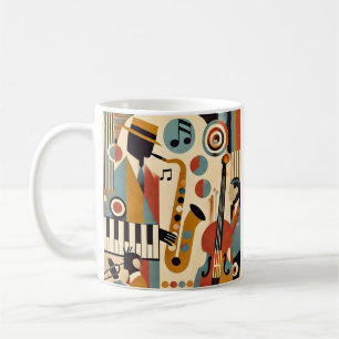 Taza De Café Trío minimalista moderno de la era del jazz de med