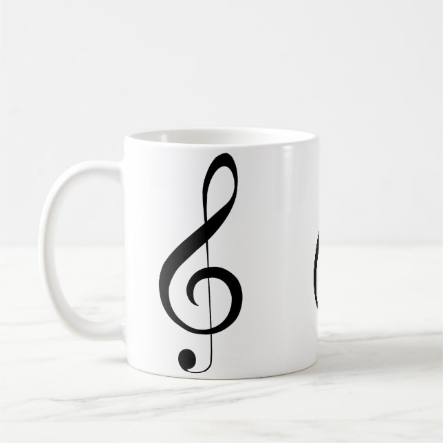 Taza De Café Triple Clef Musical Note, (Izquierda)