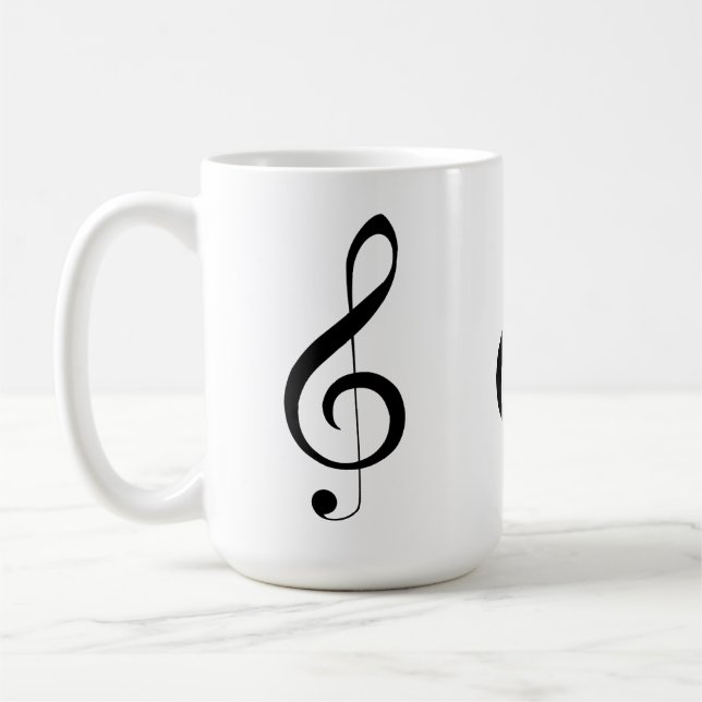 Taza De Café Triple Clef Musical Note, (Izquierda)
