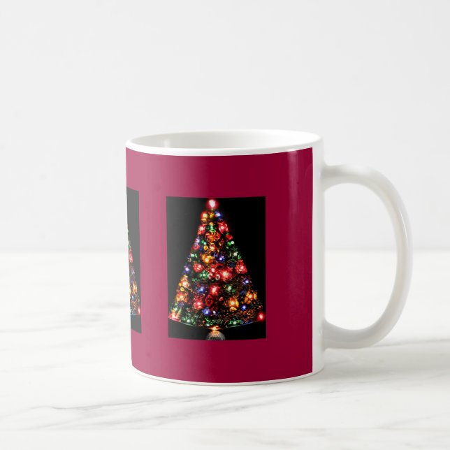 Taza De Café Triple espárrago árbol de Navidad Mug (Derecha)