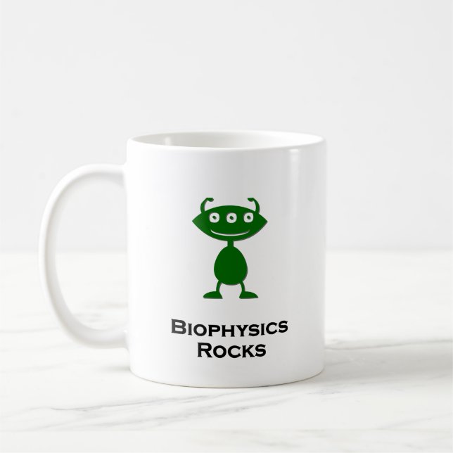 Taza De Café Triple Ojo Biofísica Rocas verde (Izquierda)