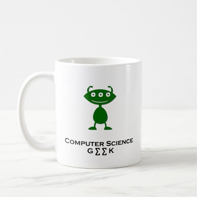 Taza De Café Triple Ojo Ciencia Informática Geek green (Izquierda)