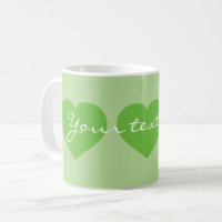 Triple Primavera Corazones verdes café Mug