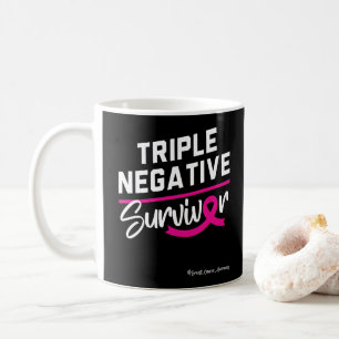 Taza De Café Triple sobreviviente negativa conciencia del cánce