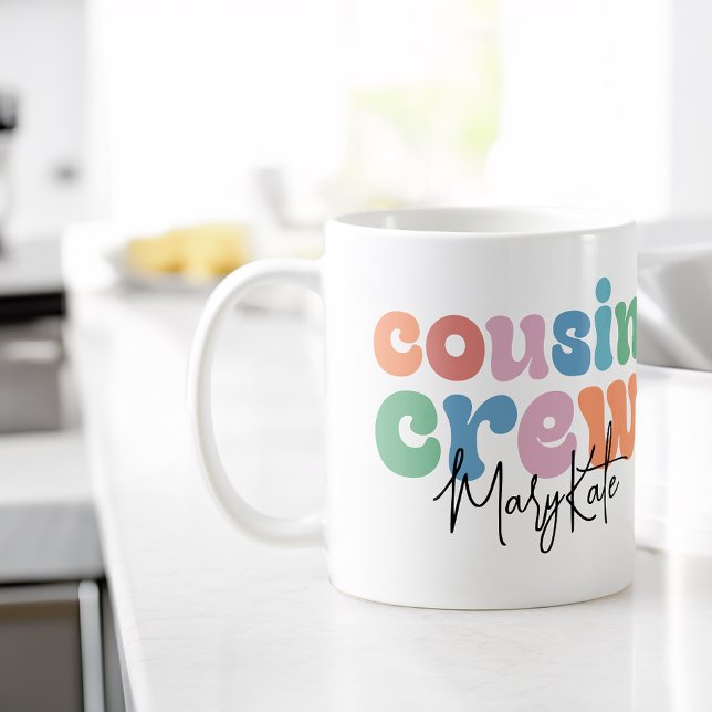 Taza De Café Tripulación de Primos Groovy Personalizados (Groovy Cousin Crew Personalized Coffee Mug)