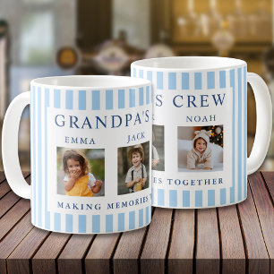 Taza De Café Tripulación del Abuelo Moderno 3 Foto Raya Azul Cl