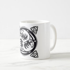 Taza De Café Triskelion Celtic Knot Mandala diseño negro