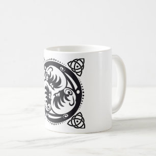Taza De Café Triskelion Celtic Knot Mandala diseño negro